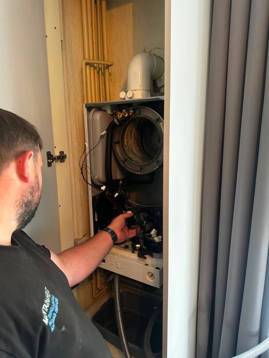 Boiler repair and system powerflush in Prestwich